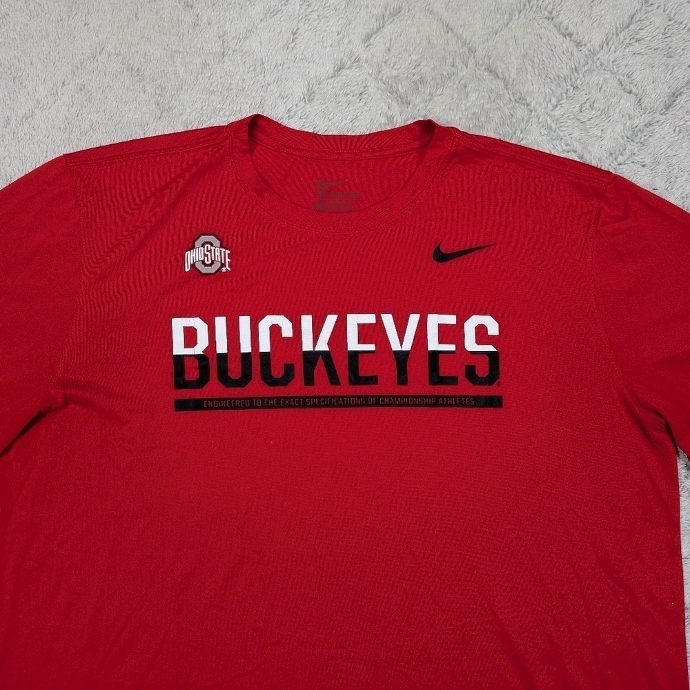 Ohio State Buckeyes Shirt Mens XL Red Scarlet Nike Tee Performance Dri-Fit Gym - Picture 2 of 9